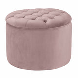 Queen Performance Velvet Round Storage Ottoman
