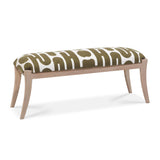 Arielle 48" Olive &amp; White Embroidered Bench