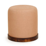 Como Burl and Cotton Jute Contract-Grade Accent Stool