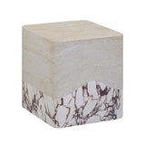 Brut Faux Travertine &amp; Breccia Concrete Indoor / Outdoor Side Table