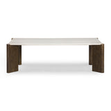 Restis 52" Cream Quartz Rectangular Coffee Table