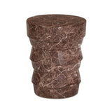 Ayon Faux Red Levanto Marble Indoor/Outdoor Concrete Side Table
