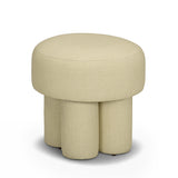 Masha Yellow Homespun Plaid Performance Linen Accent Stool