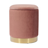 Zoe Performance Velvet Storage Ottoman