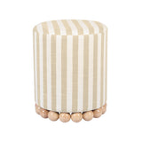 Dex Striped Linen Ottoman