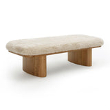 Ollie 56.5" Contract-Grade Straight Vegan Shearling Large Bench