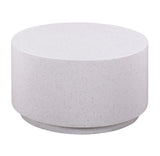 Terrazzo 27.5" Light Speckled Concrete Round Coffee Table