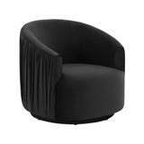 London Pleated Performance Velvet Swivel Accent Chair