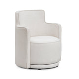 Passe Cream Upcycled Performance Linen Swivel Chair