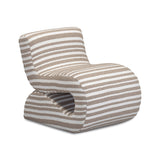 Senna Taupe Organic Stripes Contract-Grade Jacquard Fabric Accent Chair