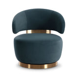 Austin Dark Teal Performance Velvet Swivel Accent Chair