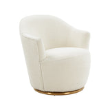 Skyla Cream Performance Boucle Swivel Accent Chair