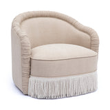 Pamela Tan Performance Chenille Tasseled Lounge Accent Chair